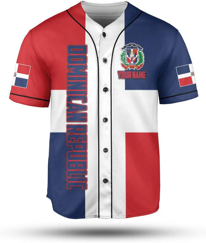 Personalized Dominican Republic Baseball Jersey Shirt,Team Name Republic Dominicana Baseball Jersey for Men and Women