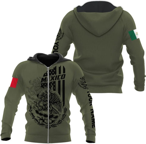 Personalized Name Mexican Hoodie 3D, Customized Mexican Hoodies for Men, Unisex Mexico Hoodie, Mexico Hoodies for Men