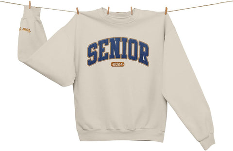 MAPrints Personalized Senior 2024 Embroidered Sweatshirt, Graduation 2024 Class Of 2024 Senior Class Of 2024 Graduation Shirt
