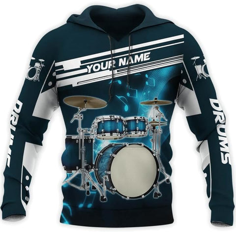 Personalized 3D Drummer Shirt - Custom Name 3D Drum Shirt Gift for Women & Men