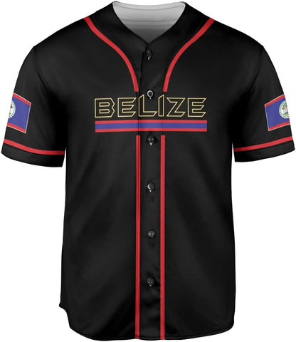Podagree Personalized Belize Baseball Jersey Camisa Shirt, Belizean Flag Jersey, Belizean Pride Jersey for Men and Women