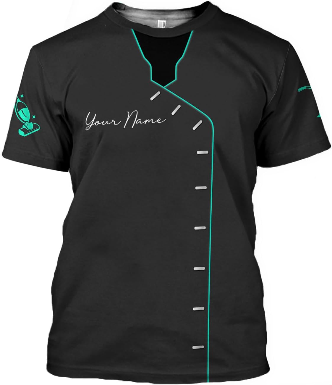 MoonArt Personalized Hoosekeeping Shirts 3D Over Print for Men & Women, Housekeeper House Cleaning Uniforms for Women