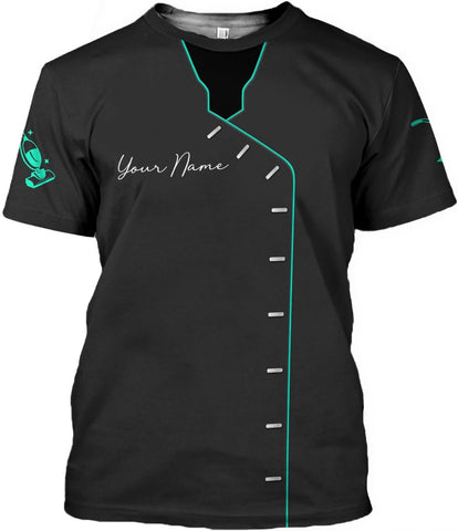 MoonArt Personalized Hoosekeeping Shirts 3D Over Print for Men & Women, Housekeeper House Cleaning Uniforms for Women