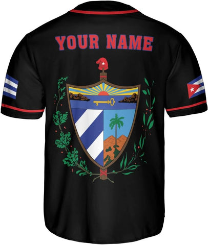 Podagree Personalized Cuba Baseball Shirt, Cuban Flag Jersey for Men and Women