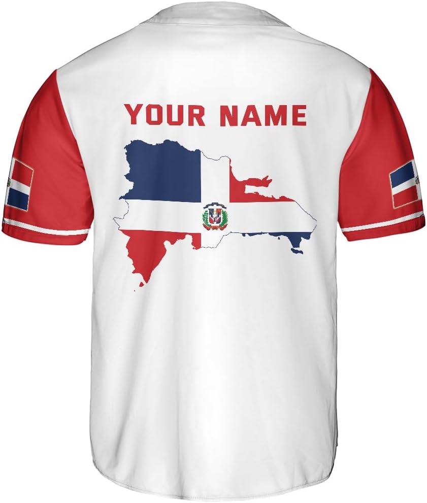 Podagree Personalized Dominican Republic Baseball Jersey Shirt,Team Name Republic Dominicana Baseball Jersey for Men,Women