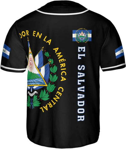 Personalized Name El Salvador Baseball Jersey Shirt El Salvador Flag Shirt Men Salvadorans Pride Jersey El Salvadoreña Tshirt