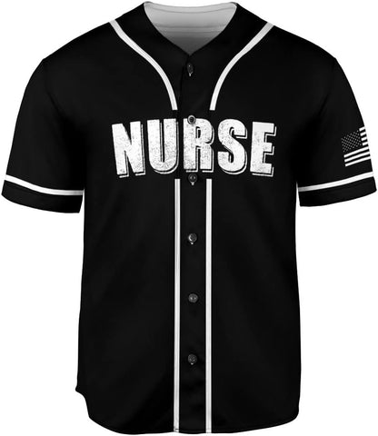 Leprints Personalized Nurse Baseball Jersey Flag Nurse Graduation Baseball Jersey Customize Nursing Emergency Shirts