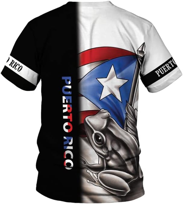 Woseprints Personalized Name Puerto Rico 3D Shirt, Puerto Rico Flag T-Shirt for Men & Women