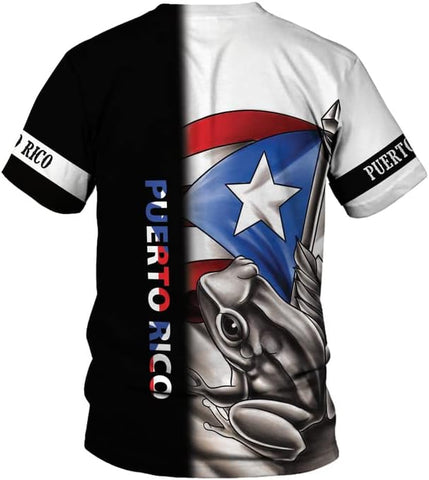 Woseprints Personalized Name Puerto Rico 3D Shirt, Puerto Rico Flag T-Shirt for Men & Women
