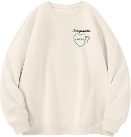 Custom Sonographer Embroidered Sweatshirt Ultrasound Tech Gifts For Women Sonography Technician Graduation Gift Sonographers