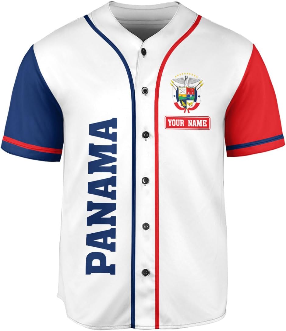 Royal Fight Personalized Panama Baseball Jersey Panama Camisa Shirt Panamanian Flag Jersey Panamanian Pride Jersey for Men