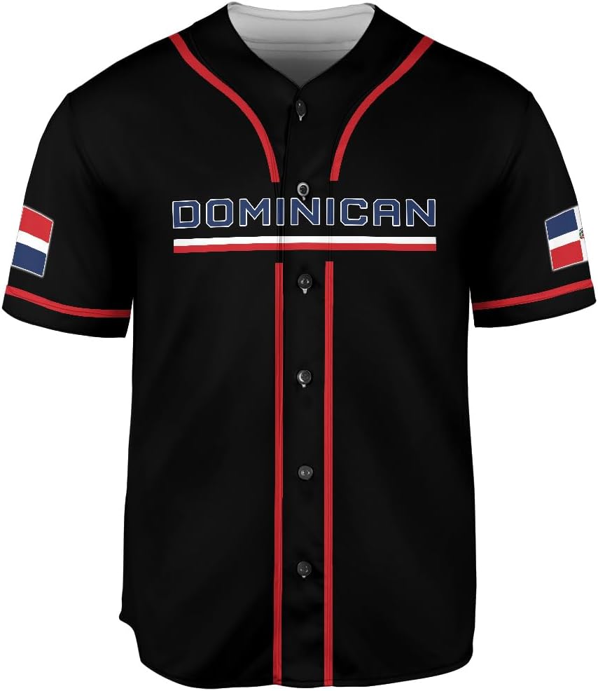 Podagree Personalized Dominican Republic Baseball Jersey Shirt,Team Name Republic Dominicana Baseball Jersey for Men,Women