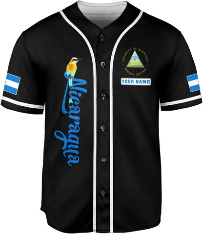 Podagree Personalized Nicaragua Baseball Jersey Shirt Name Nicaraguan Baseball Jersey for Men & Women Nicaraguan Camisas