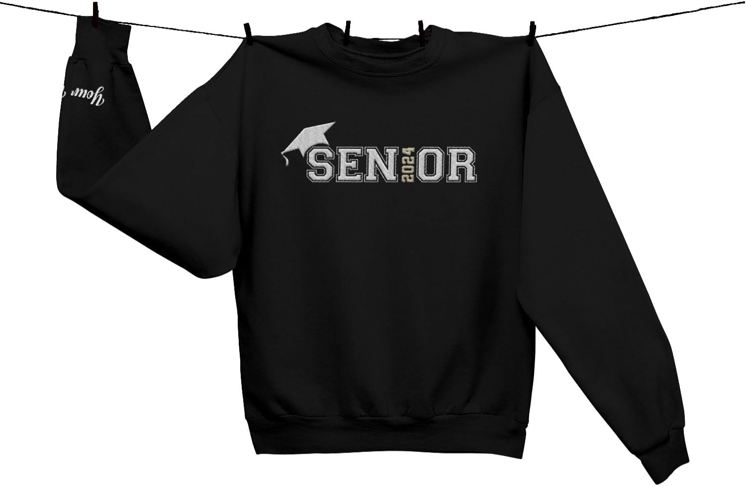 MAPrints Personalized Senior 2024 Embroidered Sweatshirt, Graduation 2024 Class Of 2024 Senior Class Of 2024 Graduation Shirt