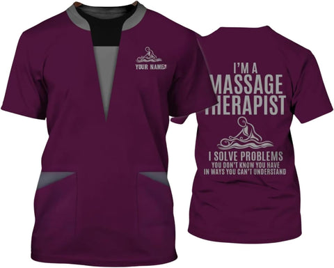 MAPrints Personalized Massage Therapist T Shirt 3D All Printing, Massage Shirt, Massage Therapist Shirts for Women S-5XL