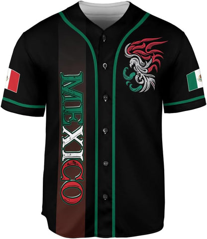 Mostprints Custom Mexico Baseball Jerseys Mexican Eagle & Flag Shirt for Teams, Mexico Shirts for Men & Women Size S-5XL