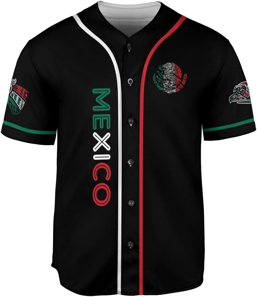 Mostprints Custom Mexico Baseball Jerseys Mexican Eagle & Flag Shirt for Teams, Mexico Shirts for Men & Women Size S-5XL