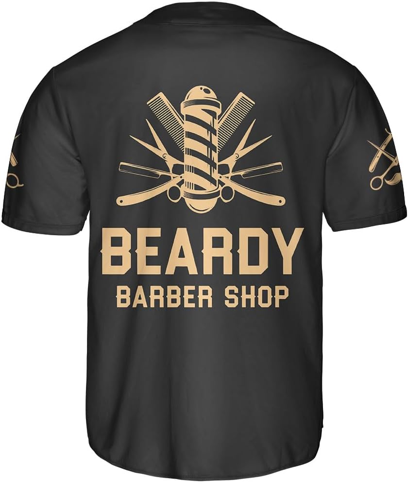 Personalized Barber Shop Baseball Jersey, Hairdresser Jersey, Barber Tools Hat
