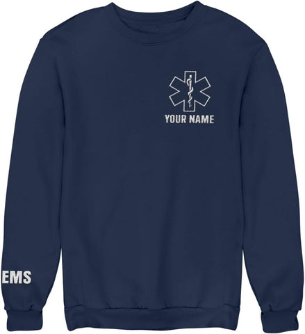 Leeprints Personalized EMT Embroidered Sweatshirt EMS Sweatshirt EMS Hoodie Paramedic Uniform Emergency Medical Technician