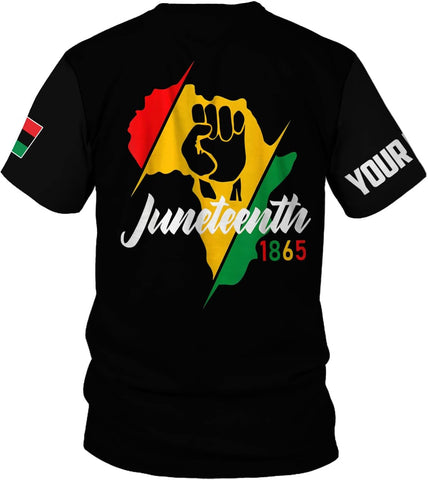 Lighthuy Personalized Juneteenth Shirt 3D, Juneteenth Shirts Women Gift, Customized Name Juneteenth Shirts for Men S-5XL