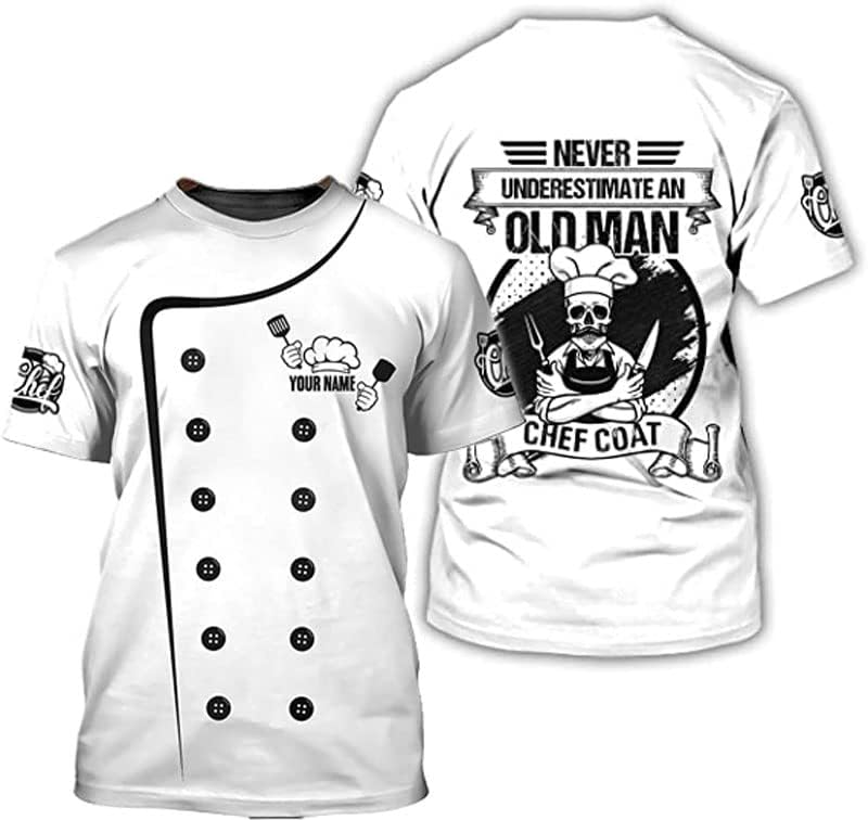 Personalized Chef Shirt Master Chef 3D Shirts Chef Gifts Custom Name Chefs Shirt for Men and Women, TShirt Chef Utility Shirt