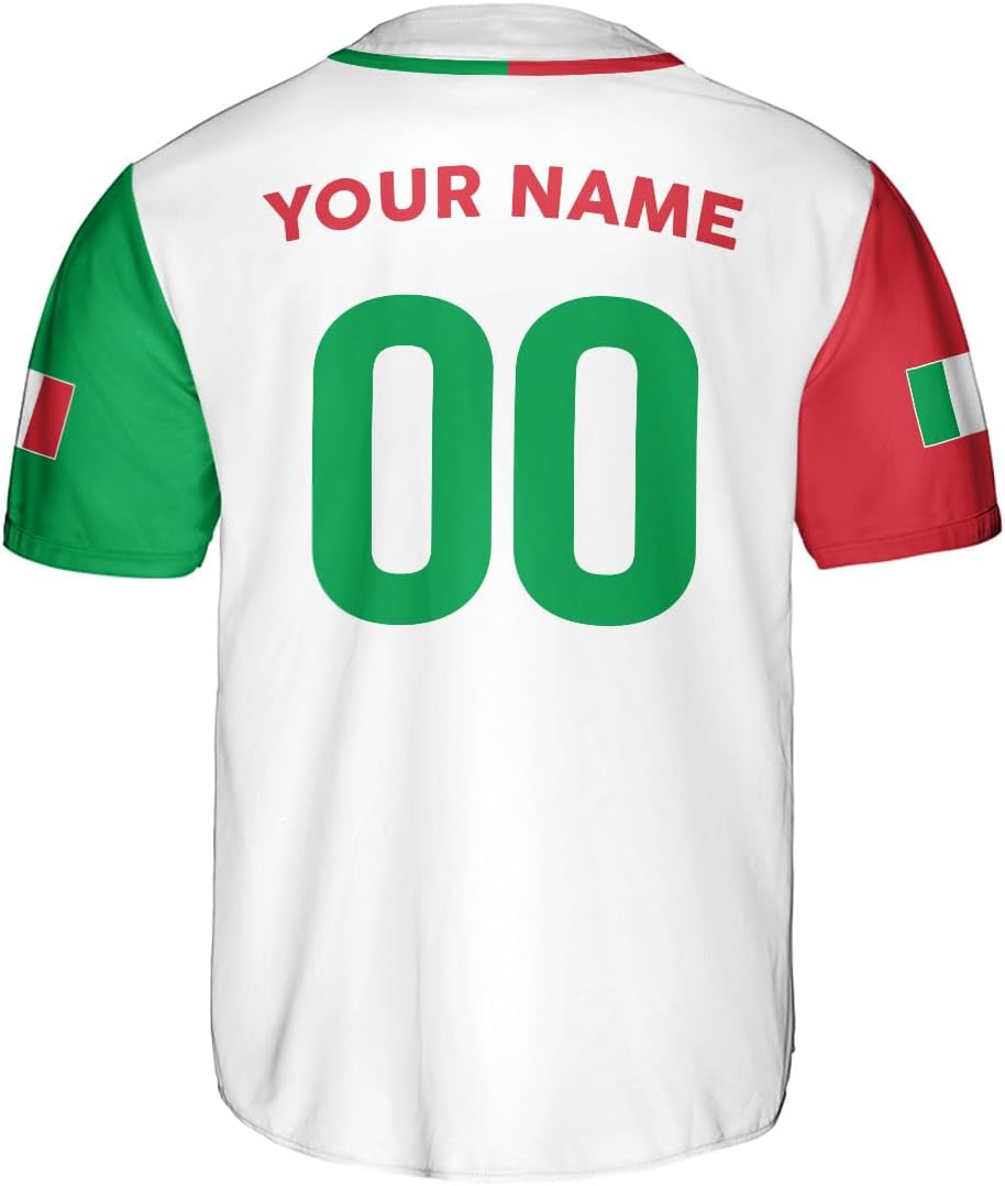 Parvii Personalized Italia Baseball Jersey, Italian Shirts for Men & Women, Italian Jersey, Italy Italian Flag Jesey Gift