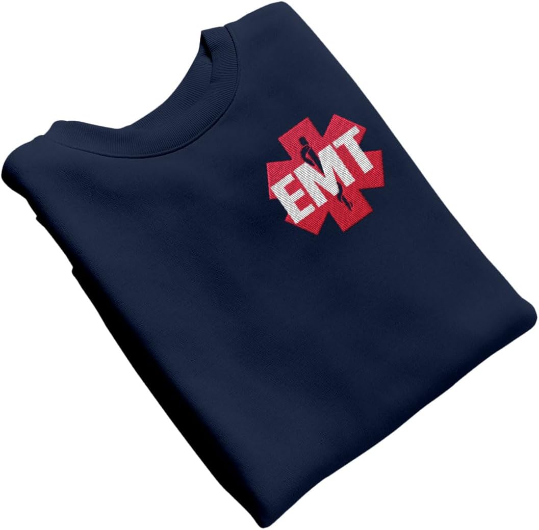 Leeprints Personalized EMT Embroidered Sweatshirt EMS Sweatshirt EMS Hoodie Paramedic Uniform Emergency Medical Technician