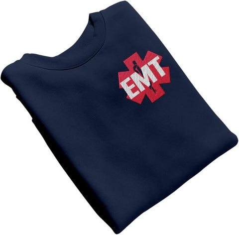 Leeprints Personalized EMT Embroidered Sweatshirt EMS Sweatshirt EMS Hoodie Paramedic Uniform Emergency Medical Technician