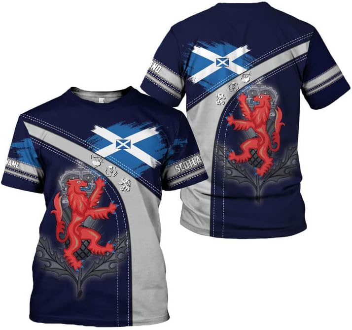 Personalized Scotland Shirt, Scottish Lion Rampart Shirts, Scotland Shirt Retro Graphic, Scots Shirt, Scotland Coat of Arms