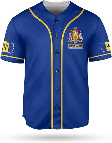 Podagree Personalized Barbados Baseball Jersey Shirt, Bajan Flag Jersey, Barbados Jersey for Men and Women Jersey Bajan