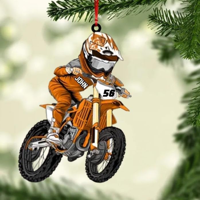 Artparel Custom Dirt Bike Acrylic Ornament, Dirt Bike Christmas Ornament 2024, Dirt Bike Player Ornament, Dirt Bike Tree Decor, Dirt Bike 2024, Gifts for Dirt Bike Lovers, Players (DB9)