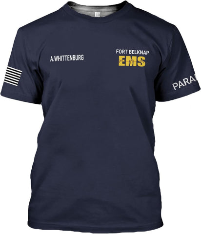 Vybonz Personalized EMS EMT Student Paramedic T-Shirt 3D Emergency Medical Technician Shirt, Custom Name Dept Tshirt Gift