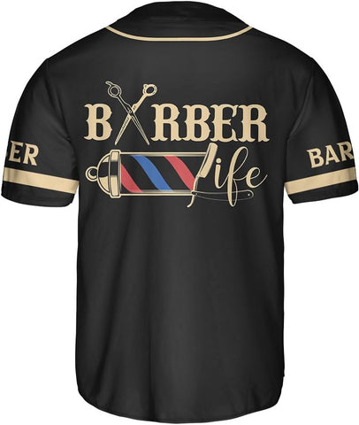 Personalized Barber Shop Baseball Jersey, Hairdresser Jersey, Barber Tools Hat