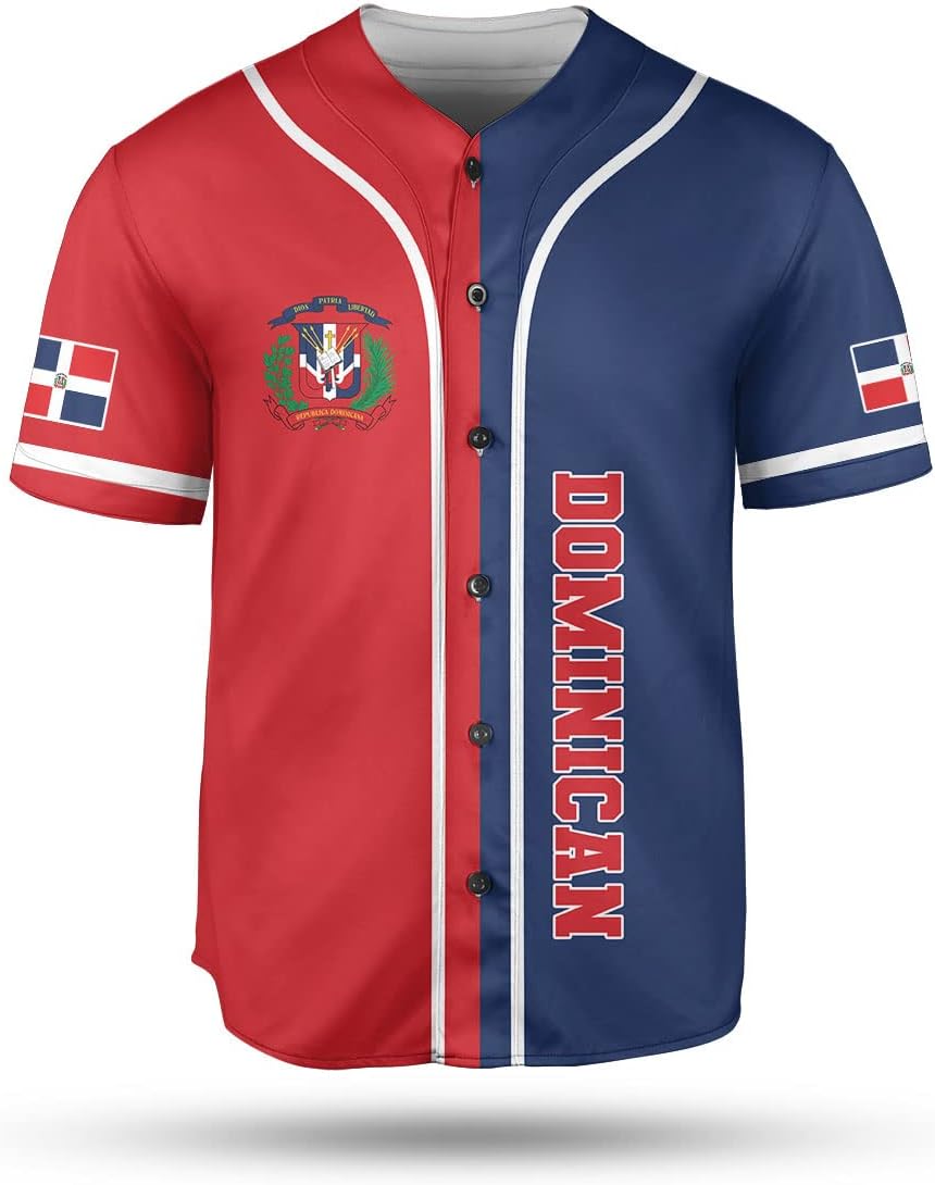 Personalized Dominican Republic Baseball Jersey Shirt,Team Name Republic Dominicana Baseball Jersey for Men and Women