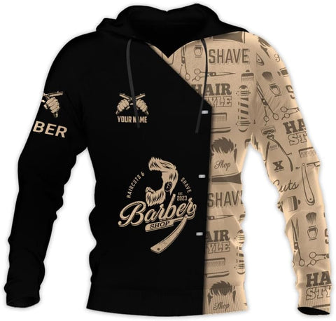 Personalized Name Barber 3D All Over Printed Shirts for Men & Women, Hair Stylist Shirt Gift for Barbershop