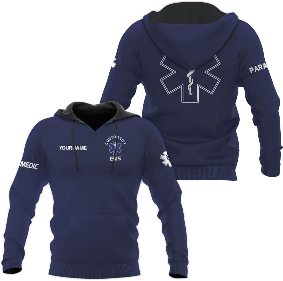 Custom EMS EMT Shirts Men Women, Personalized Paramedic Uniform Emergency Medical Technician Apparel, EMS Week Gifts