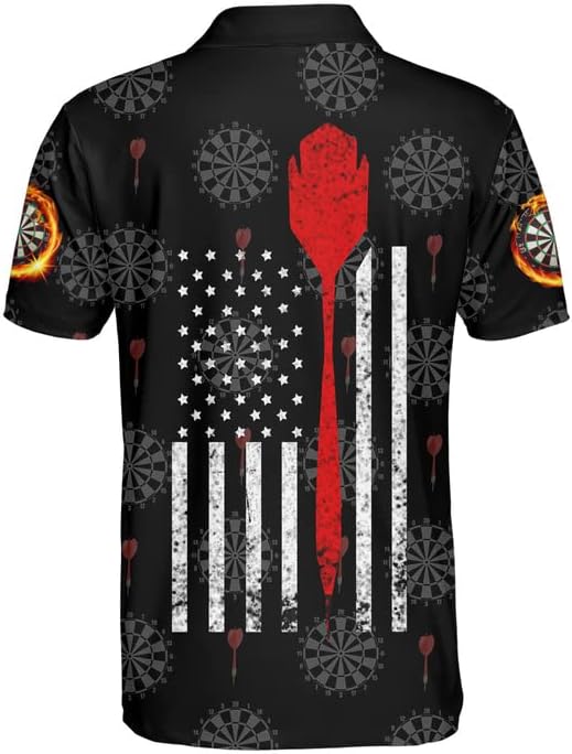 Personalized Name Dart 3D Polo Shirt, Dart Shirts, Mens Dart Shirts, Funny Dart Tshirts, Dart Team Shirts Gifts (PL07)