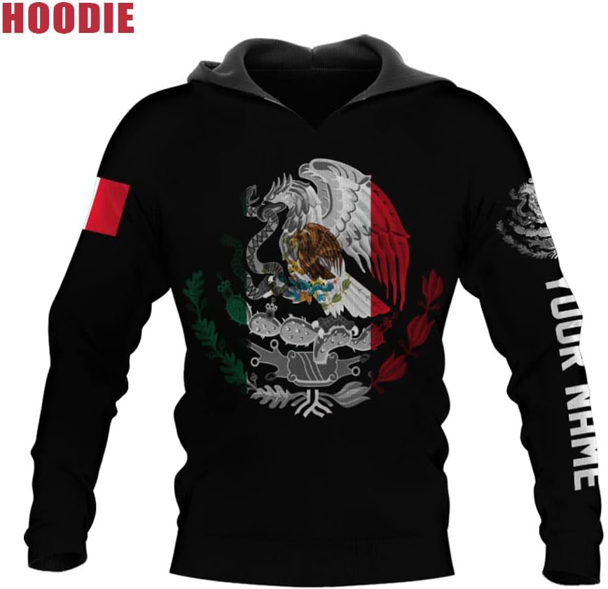Personalized Name Eagle Mexico 3D Mexiccan Sudadera De Mexico Hombre Unisex Hoodie, T Shirt, Zip Up Hoodie, Sweatshirt For Men Women AD71 Multicolor