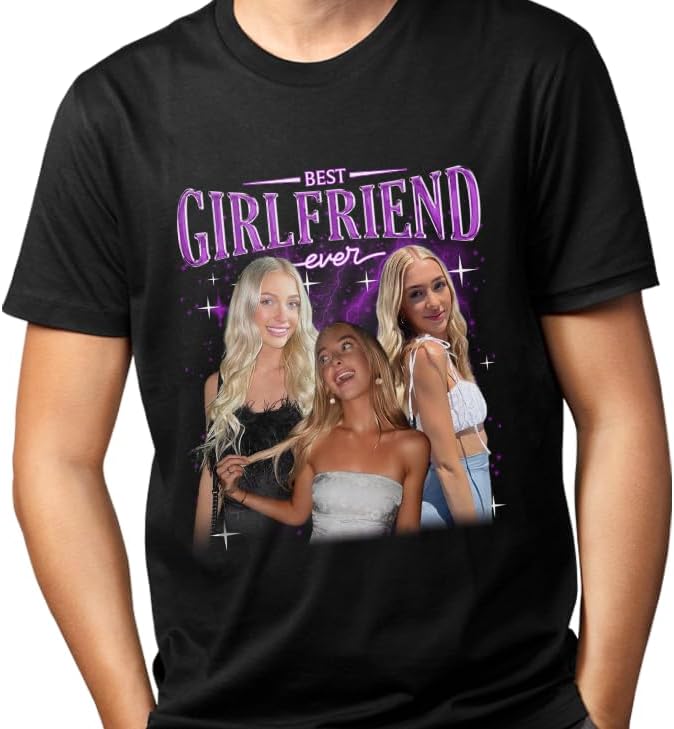 Personalized Your Own Bootleg Rap Tee Shirts for Girlfriend & Boyfriend, Custom Graphic Tees, Custom Your Text Birthday Gift