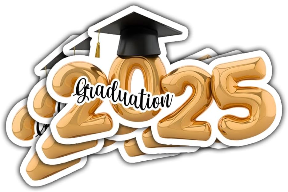 3Pcs Graduate 2025 Stickers, Graduation Sticker 2025 Decorations, Senior Student 2025, 2025 Senior- Stickers for Laptop Water Bottle Phone Case Car Window Helmet Vinyl Stickers 3"x3"
