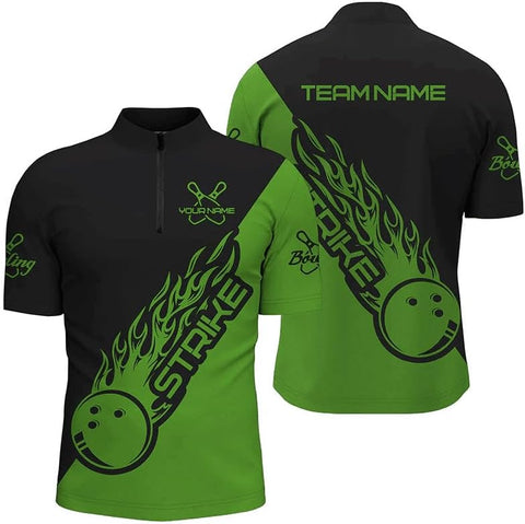 Custom Bowling Jerseys for Men Women Personalized Team Name Quarter Zip 3D Apparel Customized Bowling Jersey Shirts Unisex