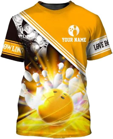 Personalized Bowling Shirt Custom Name Shirts Gift for Women & Men Womens Polo Team 3D Unisex Jersey Short Sleeve Funny