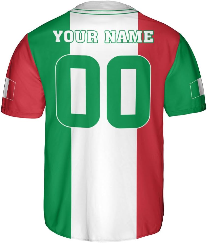 Leeprints Personalized Italia Jersey, Italian Soccer Shirt Baseball Italia Pride Flag Jersey Men Women Flag Italy Shirts