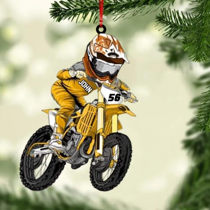 Artparel Custom Dirt Bike Acrylic Ornament, Dirt Bike Christmas Ornament 2024, Dirt Bike Player Ornament, Dirt Bike Tree Decor, Dirt Bike 2024, Gifts for Dirt Bike Lovers, Players (DB9)