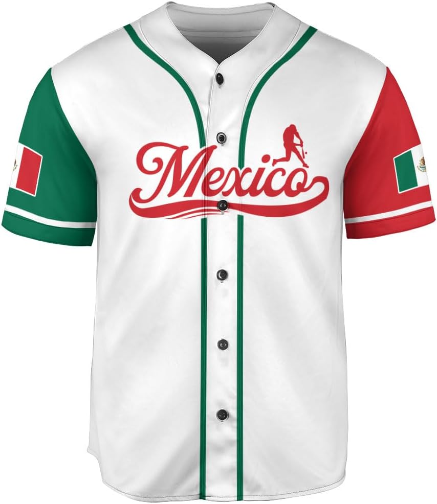 Mostprints Custom Mexico Baseball Jerseys Mexican Eagle & Flag Shirt for Teams, Mexico Shirts for Men & Women Size S-5XL