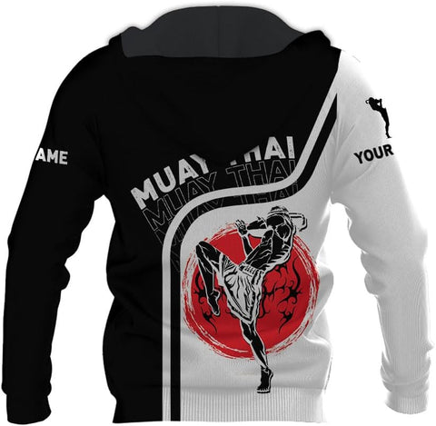 MAPrints Personalized Name Boxing Hoodies, Muay Thai Pride Sweatshirt