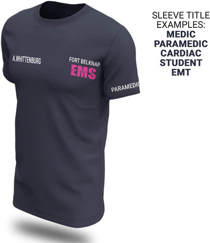 Vybonz Personalized EMS EMT Student Paramedic T-Shirt 3D Emergency Medical Technician Shirt, Custom Name Dept Tshirt Gift