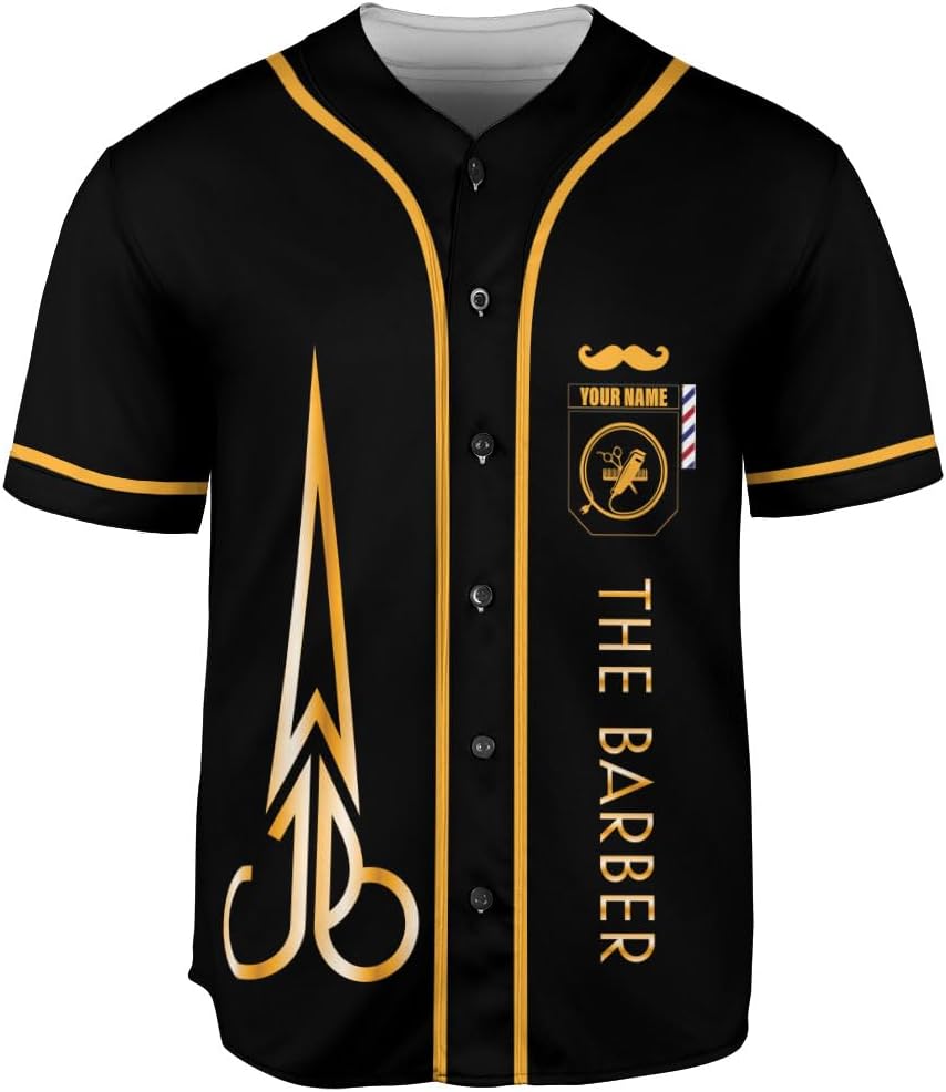 Personalized Barber Shop Baseball Jersey, Hairdresser Jersey, Barber Tools Hat