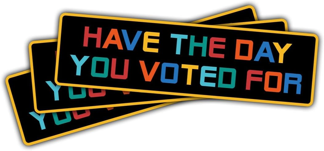 Have The Day You Voted for 3" Sticker – Sarcastic Political I Voted Vinyl Decal Waterproof for Laptop, Water Bottle, Notebook, Car – Funny Voting Sticker for Adults