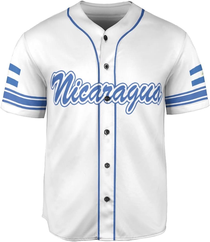 Personalized Nicaragua Baseball Jersey, Custom Nicaragua Baseball Jersey for Men & Women, Nicaraguan Camisas Shirt